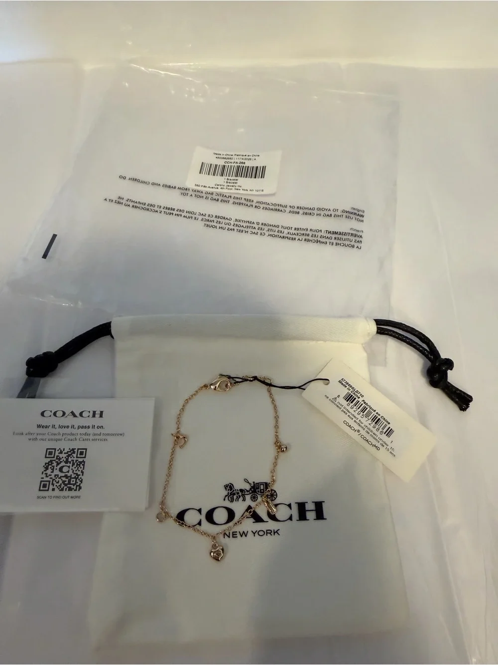 Coach Gold Tone Charm Bracelet NWT